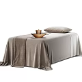 Elegant Massage Bed with Soft Linen Sheets Pillow and Wooden Tray Cups