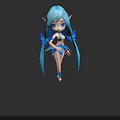 Blue Haired Elf Character With Butterfly Wings And Blue Outfit