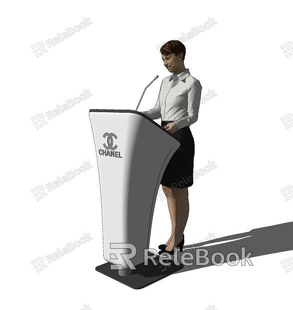 Modern podium podium podium character microphone model