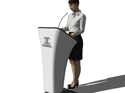 Modern podium character microphone model