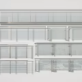 Different Modern Glass Railing Designs With Metal Frames And Transparent Panels 3d model