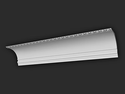 Decorative Architectural Molding With Intricate Pattern And White Finish Design 3d model