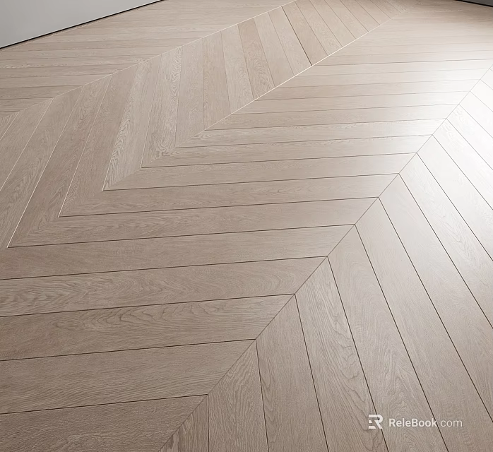 Light Wood Herringbone Pattern Wooden Floor with Natural Texture and Modern Design 3d model 