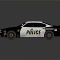 Black and White Police Car With Roof Lights And Front Badge