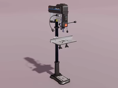 Heavy Duty Industrial Drill Press With Stand Worktable And Control Panel 3d model