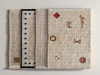 Square Carpets With Diverse Pattern Designs And Decorative Motifs For Interior Decor 3d model