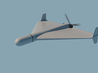 Advanced Gray Military Drone With Triangular Wings Propeller And Streamlined Design 3d model