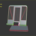 Modern Electronic Device Stand With Three Panels And Stable Metal Base 3d model