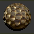 Golden Textured Pitted Sphere Decorative Household Ornament For Home Living Space