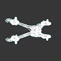 Gray Sci Fi Fighter Jet With Four Engines And Yellow Stripes Design