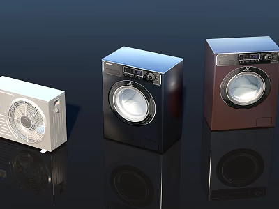 Furniture Washing Machine Air Conditioner External Furniture Electrical Appliances 3d model