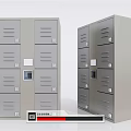 Sturdy Metal Storage Lockers With Numbered Doors And Electronic Access Panel