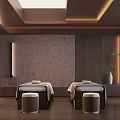 Spa Room Interior With Mountain And Water View 3d model