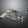 Space Station Modular Components Design with Connecting Structures and Propulsion Unit