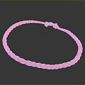 Pink Twisted Rope Circular Sculpture With Artistic Woven Texture Design