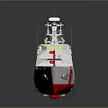 Modern Patrol Ship With White Hull Red Stripe Hull Number 1163 and Radar Equipment