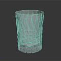 Clear Glass Drinking Cup With Textured Crystal Design And Smooth Surface 3d model