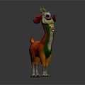 Colorful Llama Decorative Doll With Vibrant Red Green Orange Colors For Home Decor