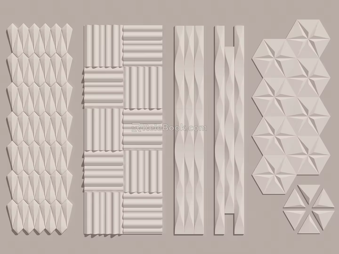 Modern wall panel background wall shape texture 3d model