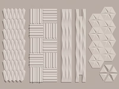 Modern Wall Panels With Geometric Patterns Textured Surfaces And Diverse Designs For Home Interior 3d model