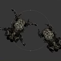 Two Robotic Beetle Like Mechanical Creatures With Armored Shells And Metal Legs 3d model