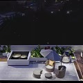 Elegant Roof Garden Space With Outdoor Seating Fire Pit And Night View