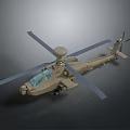 Beige Military Helicopter With Large Rotors Radar Dome And Glass Cockpit Design