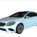 Light Blue Mercedes Benz Hatchback Car With Modern Design And Alloy Wheels