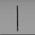 Slender Deep Red Wooden Sculpture Carving With White Base And Smooth Surface