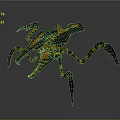 Colorful Fantasy Creature With Multiple Legs Claws And Yellow Green Black Orange Patterns