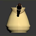 Golden Engraved Copper Coffee Pot With Wooden Handle And Classic Design