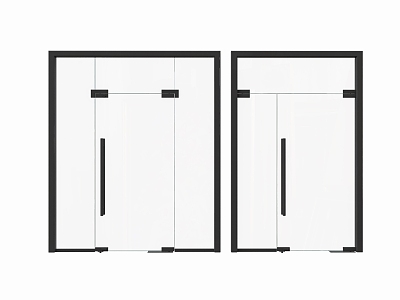 Modern glass door combination double door glass single door office glass door 3d model