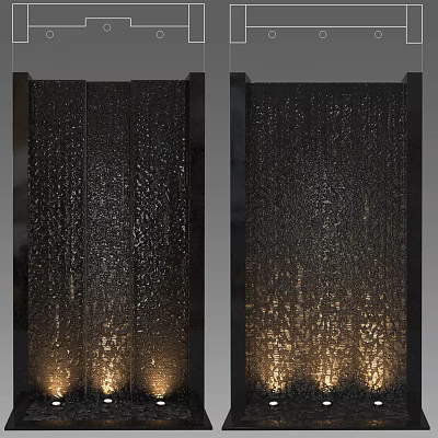 modern water wall 3d model modern water wall 3d model