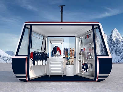 Cable Car Snow Clothing Display Meichen Sports Equipment Ski Equipment model