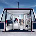 Ski Gondola Interior With Hanging Ski Suits Helmets And Snowy Mountain View