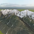 Garden Landscape With Snowy Mountain Views Clear Lakes And Lush Green Vegetation