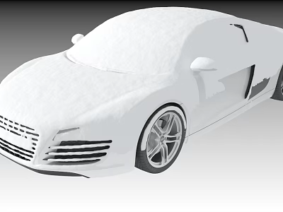 White Modern Sports Car With Sleek Body Design Alloy Wheels And Front Grille 3d model