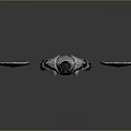 Armored Character In Silver Armor With Green Gem And Intricate Circular Shields