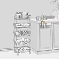 Multilayer Black Metal Kitchen Storage Rack With Wheels For Fruits Vegetables And Spices