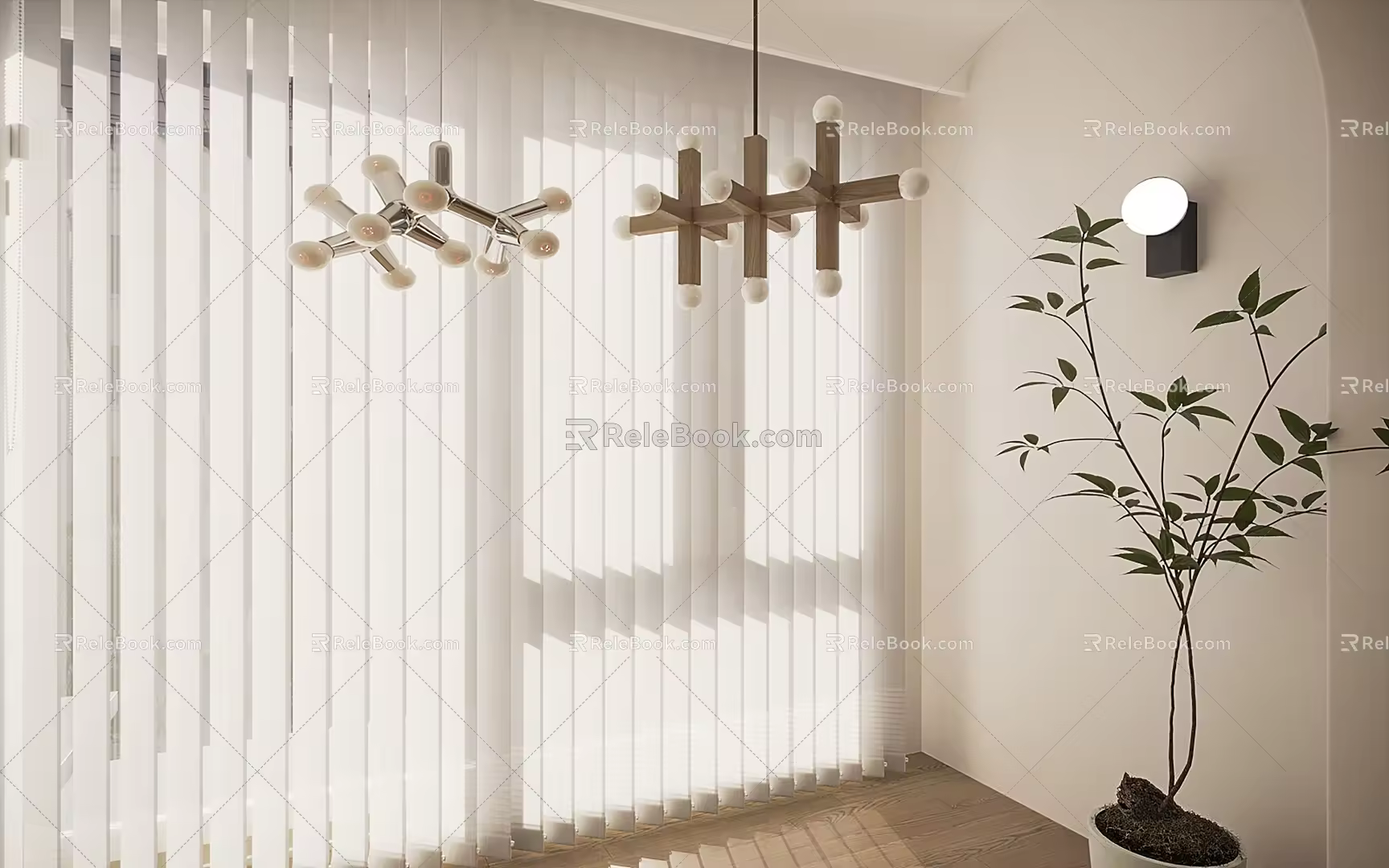 Modern lamp combination chandelier 3d model