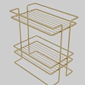 Stylish Golden Metal Multi Tiered Wire Storage Rack With Modern Design For Home Organization
