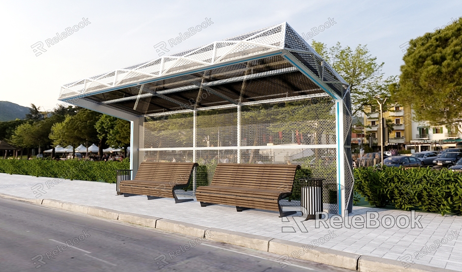 Modern platform bus platform awning canopy outdoor seat model