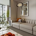 Modern Living Room Interior Design With Marble Wall Large TV Bookshelves Fireplace And Coffee Table