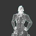 Futuristic Game Movie Character With Short Hair Tactical Armored Suit Orange Trim Confident Stance
