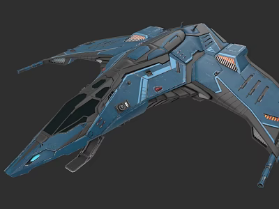 Futuristic Blue Sci Fi Car With Sleek Design And Wing Like Structures 3d model
