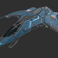 Futuristic Blue Sci Fi Car With Sleek Design And Wing Like Structures 3d model