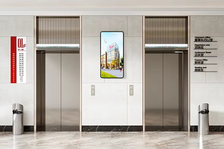 modern elevator hall elevator car 3d model