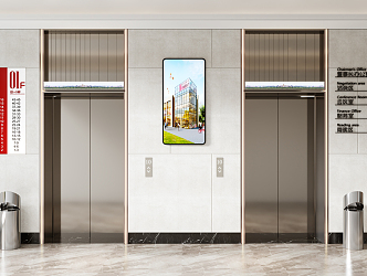 modern elevator hall elevator car 3d model