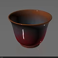 Vibrant Red And Blue Gradient Glossy Ceramic Bowl With Reflective Surface For Daily Use 3d model