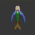 Purple Mermaid Doll Design With Long Hair Purple Tail And Decorative Wings